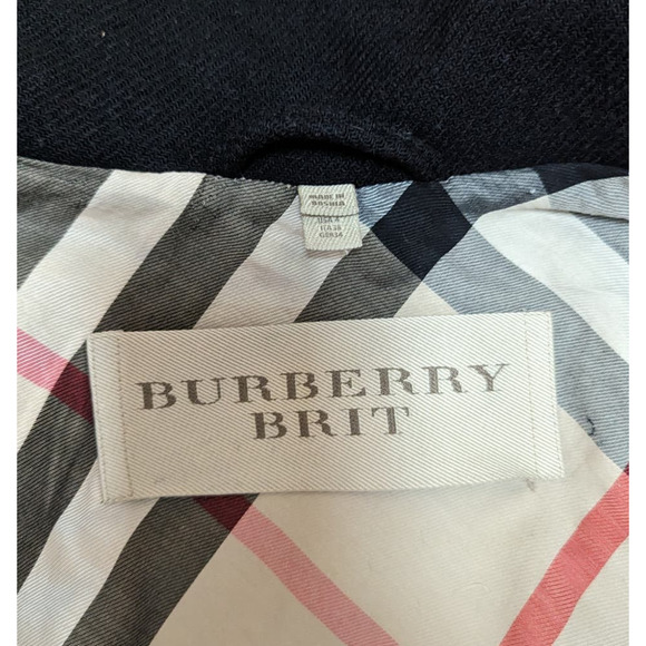 Burberry Brit Black Rushworth Wool Belted Trench Coat Lined 4 - Picture 6 of 7